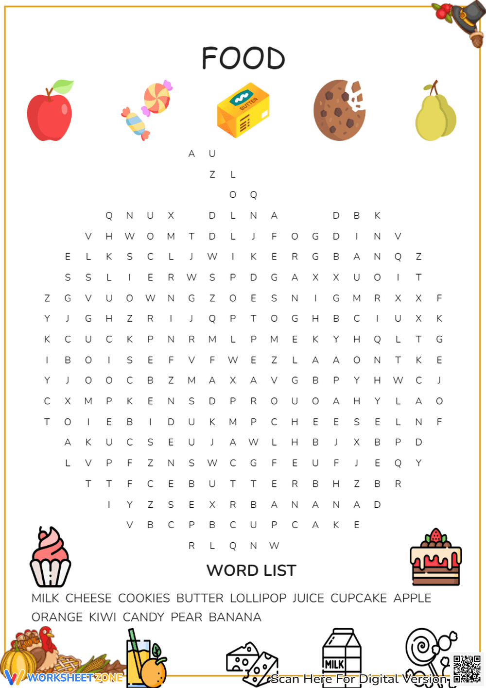 Food Word Search - Page 1