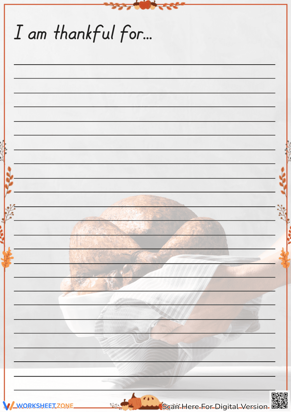 Thanksgiving Writing Prompt: I Am Thankful - Page 1