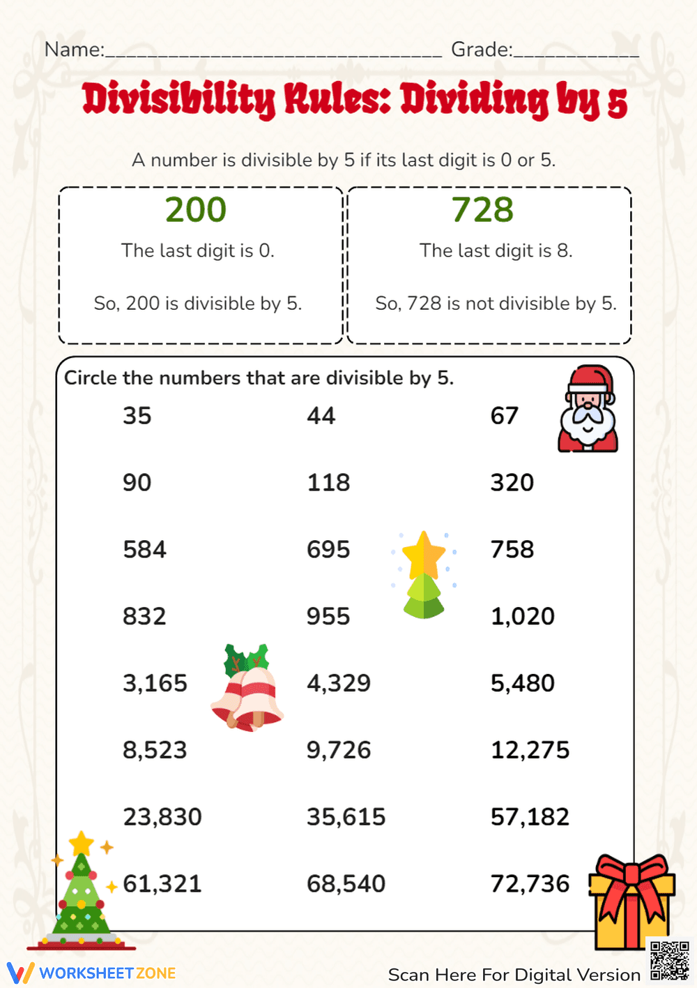 Mastering Divisibility Rules: Dividing by 5 - Page 1