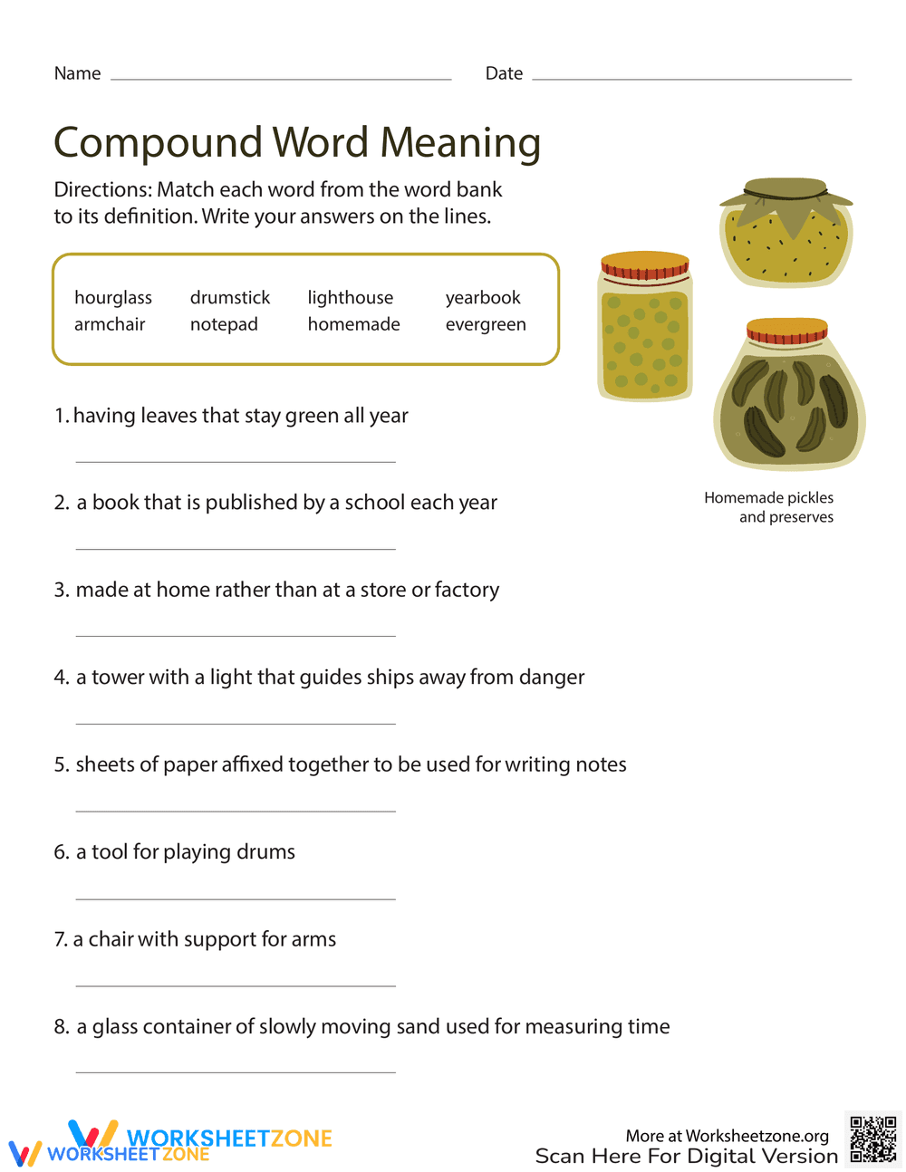 Understanding Compound Word Meaning Worksheet - Page 1