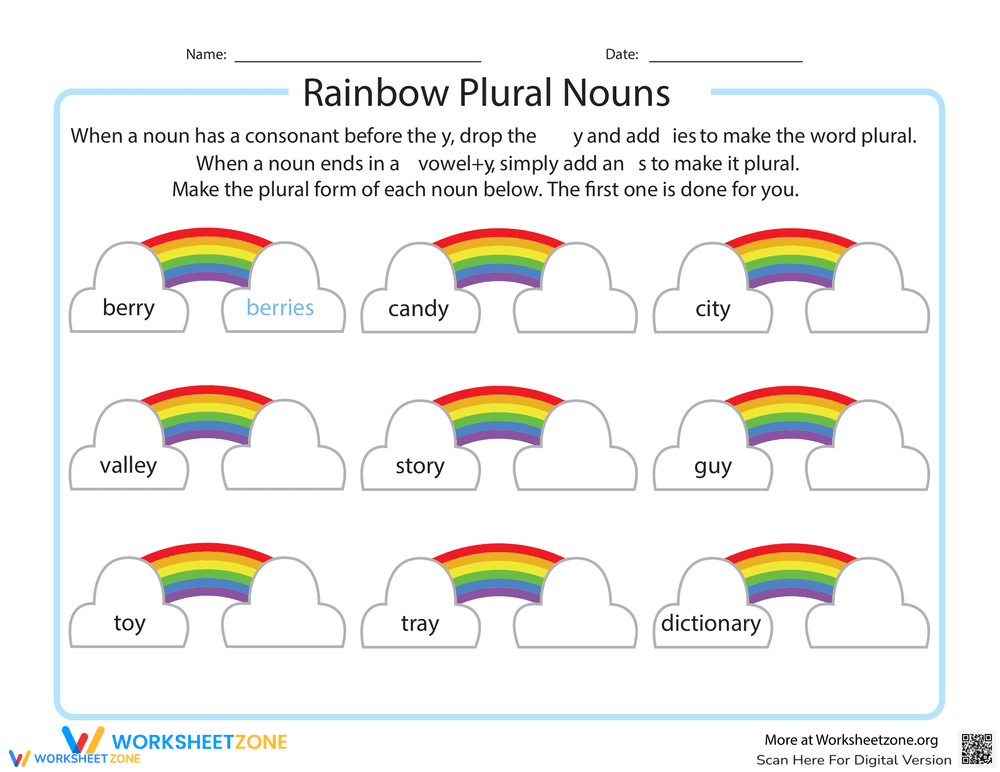 Rainbow of Plural Nouns - Page 1