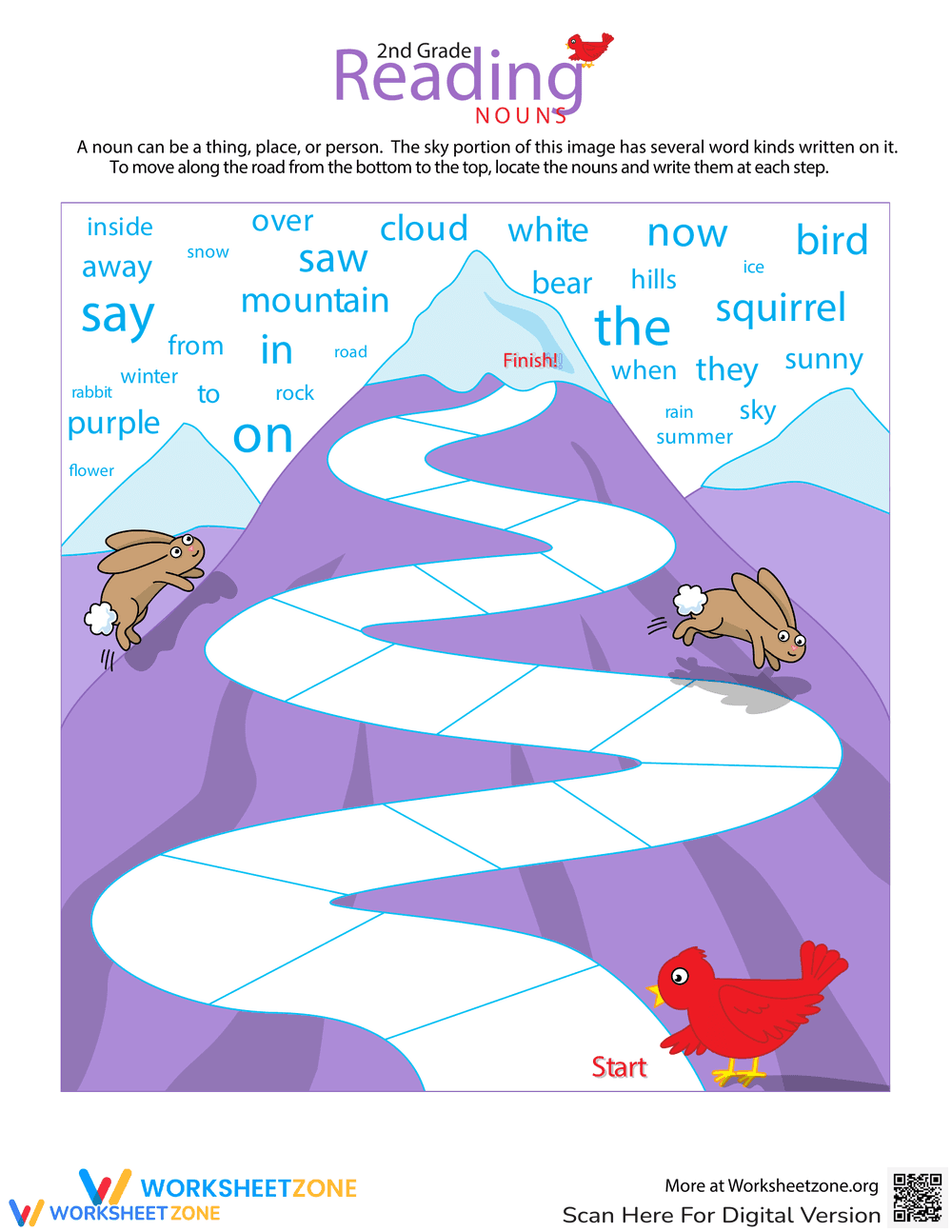 Second Grade Reading: Practice with Nouns - Page 1