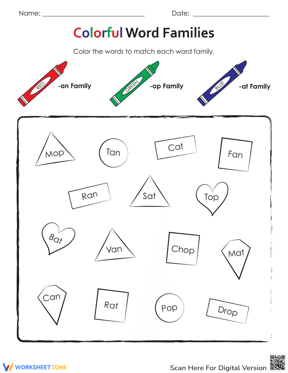 Colorful Word Families - Page 1