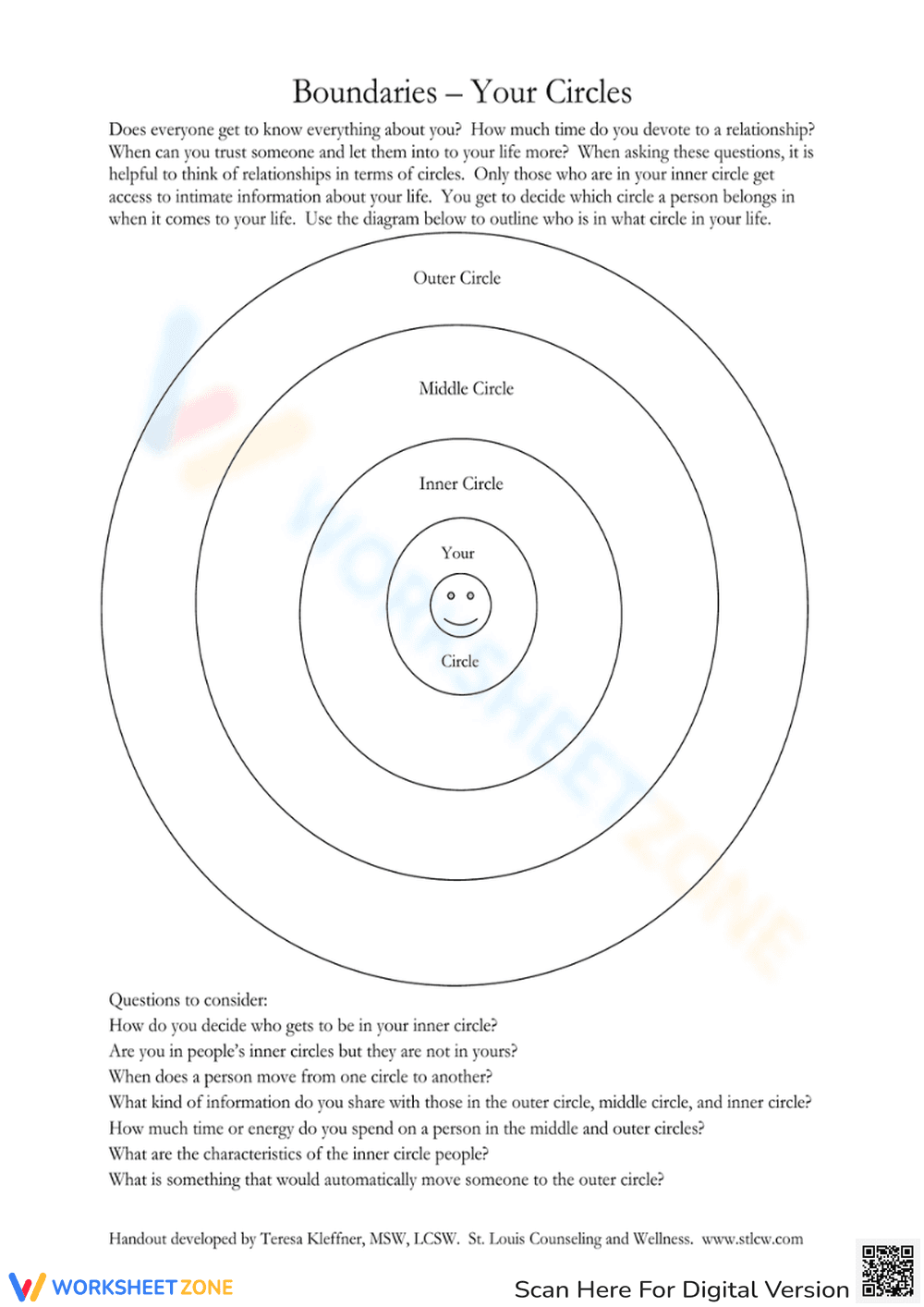 Boundaries Circle Worksheet - Page 1