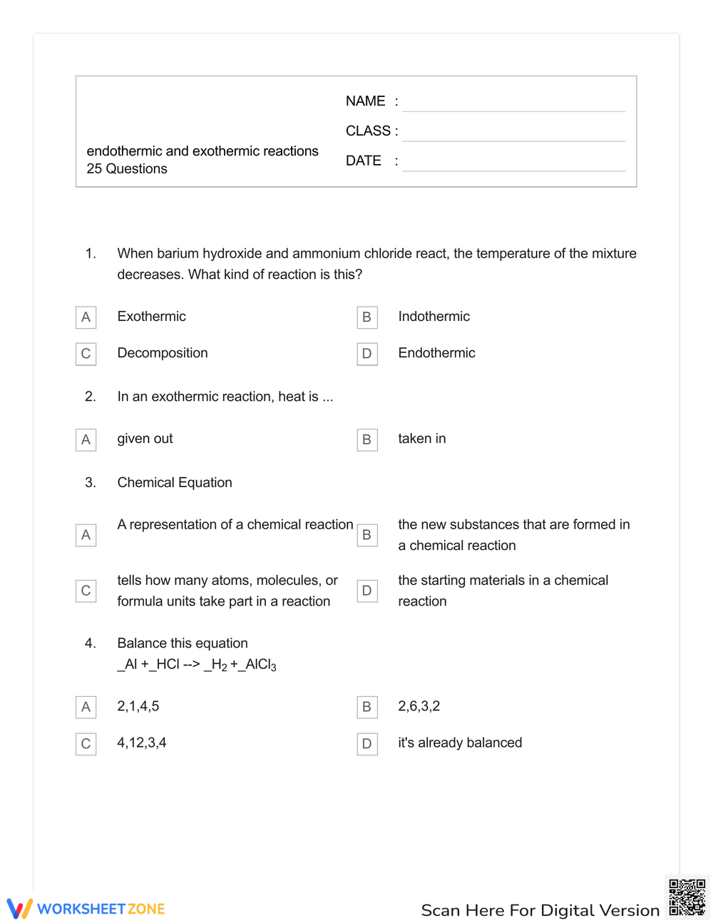 Endothermic and Exothermic Process - Page 1