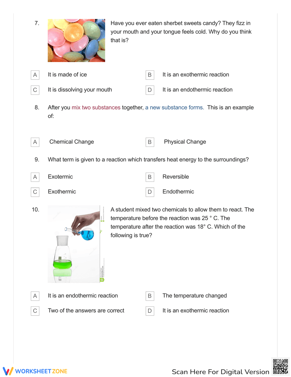 Exothermic Reactions Review Sheet - Page 3