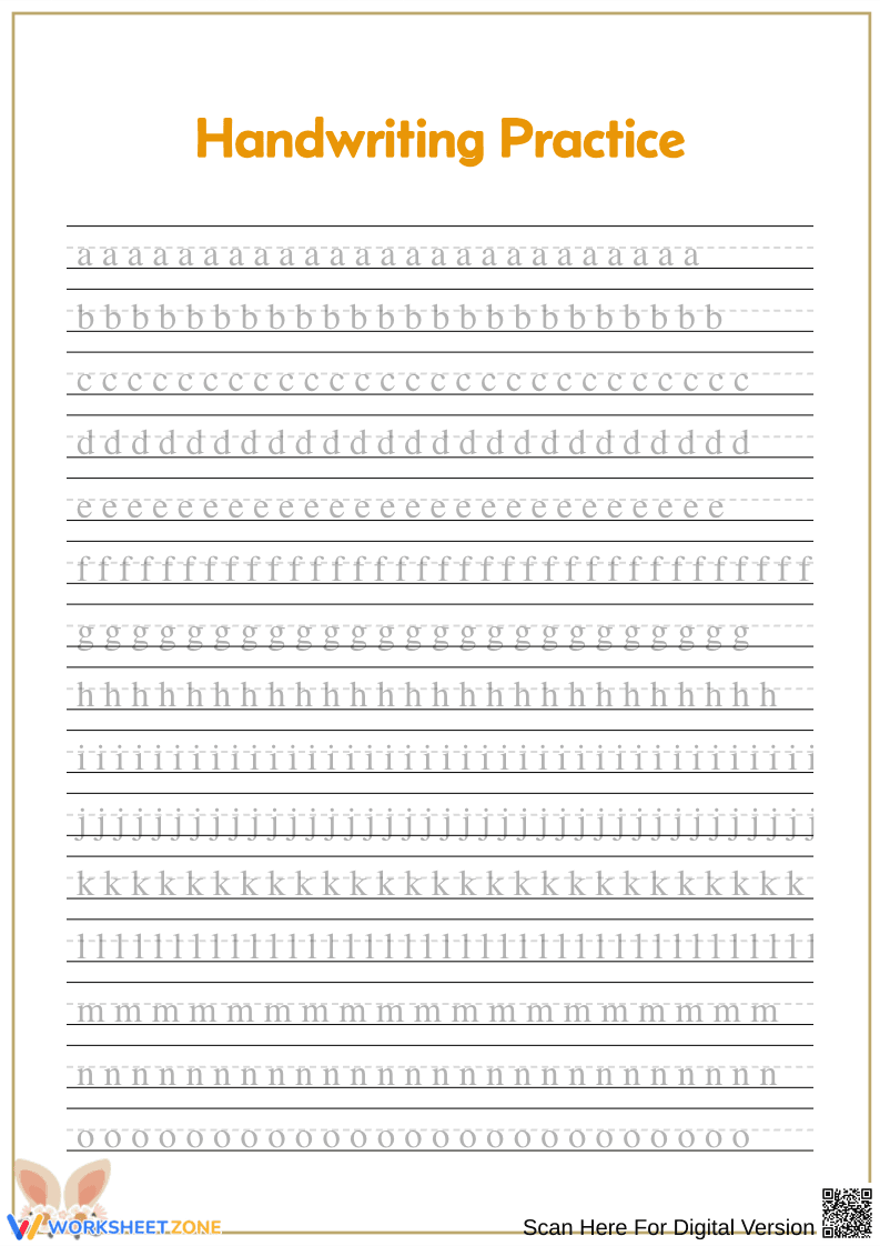 A to Z Handwriting Practice Worksheets - Page 1