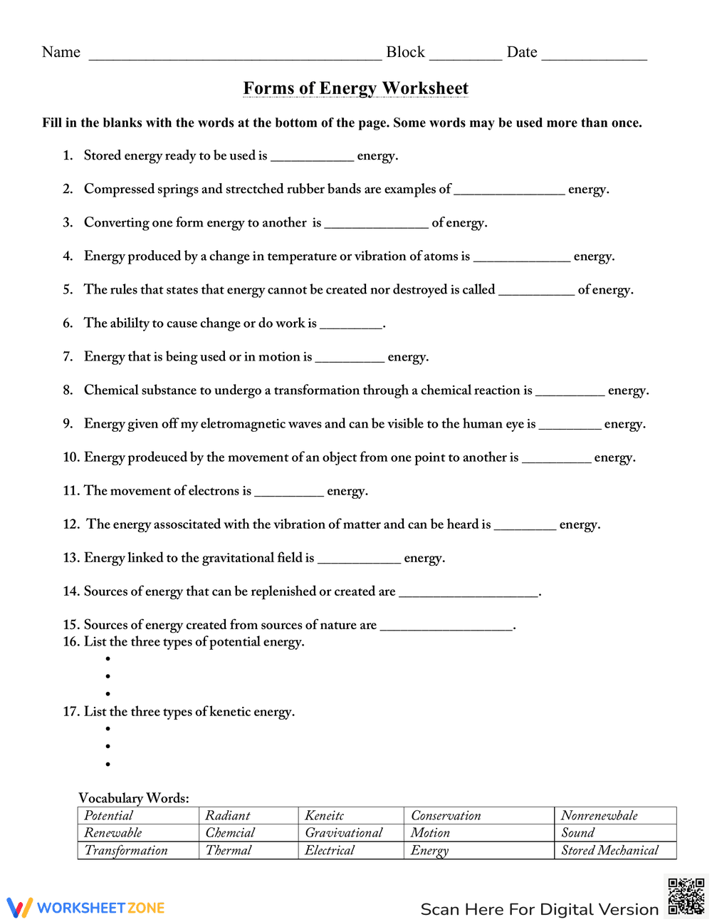 Discover Forms of Energy - Page 1