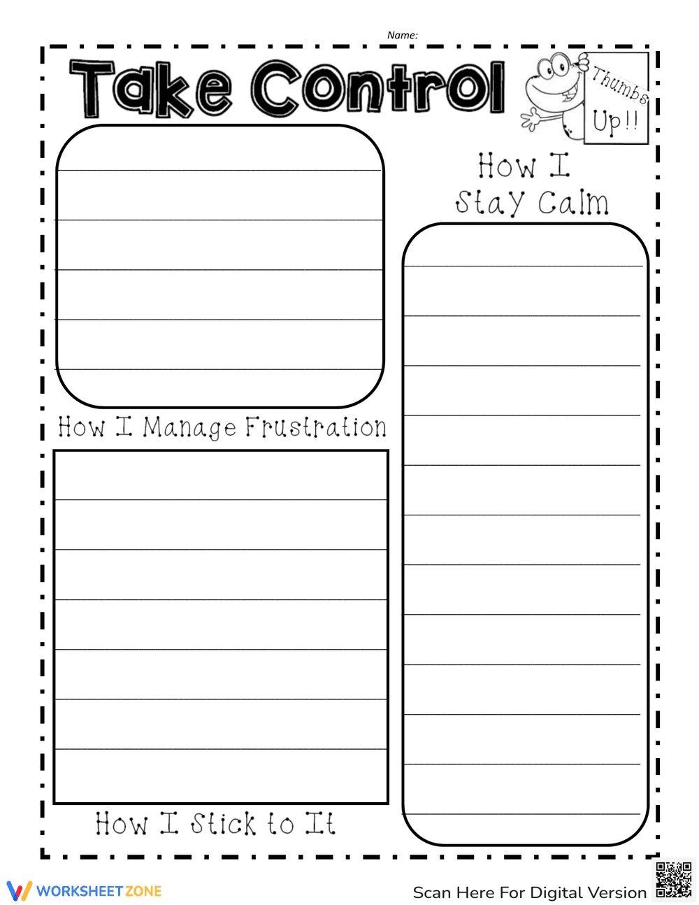 Take Control Worksheet – Managing Emotions - Page 1