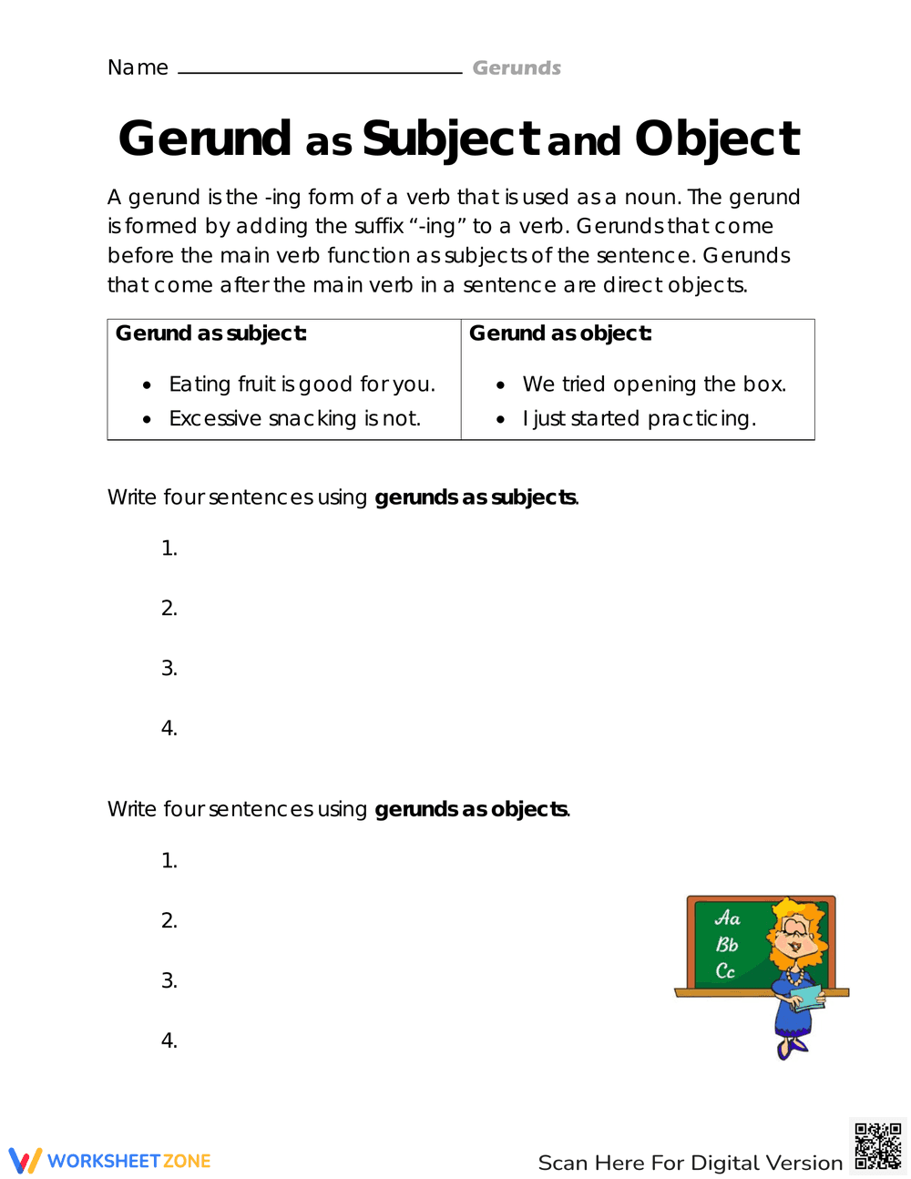 Identify Receivers or Doers Worksheet - Page 1