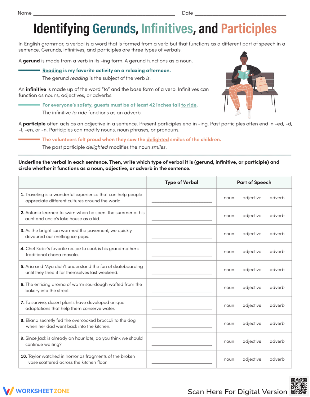 Identifying Verbals: Gerunds, Infinitives, Participles - Page 1