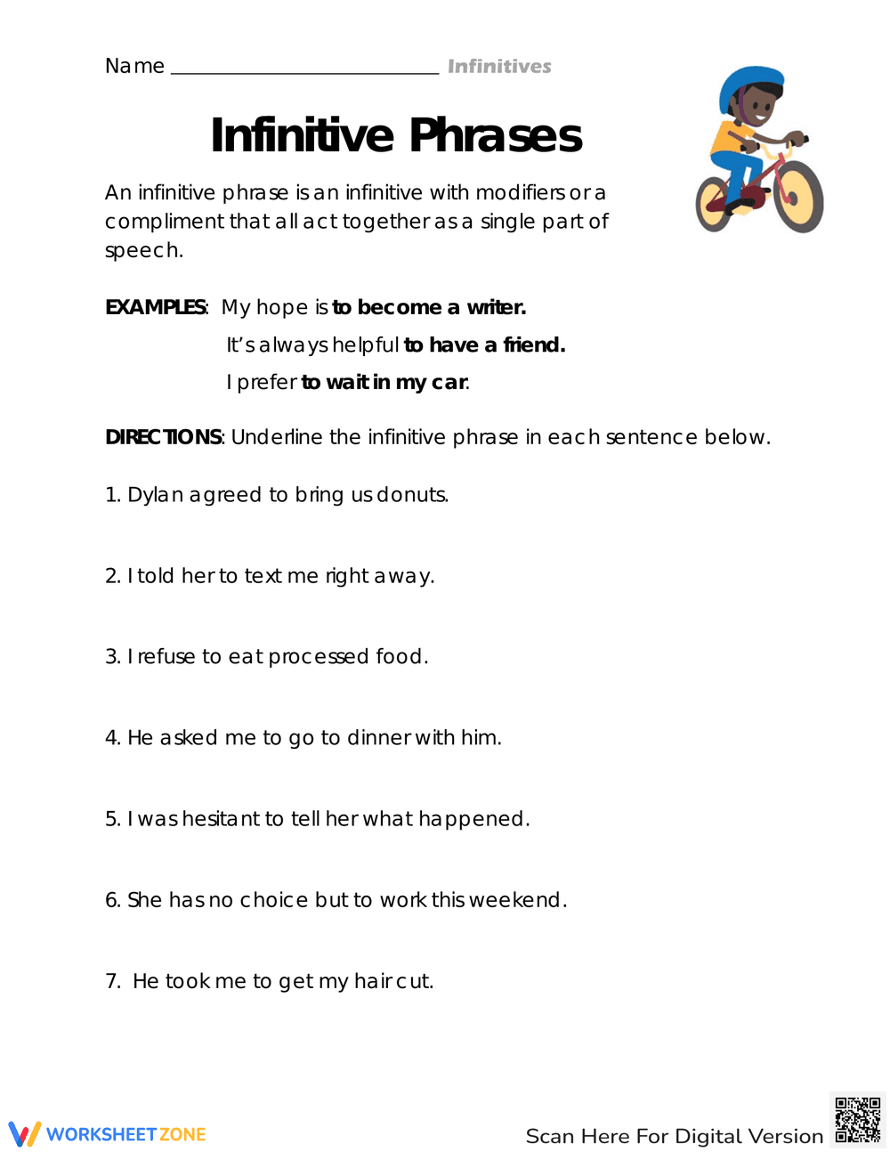 Unlocking Infinitive Phrases - Page 1