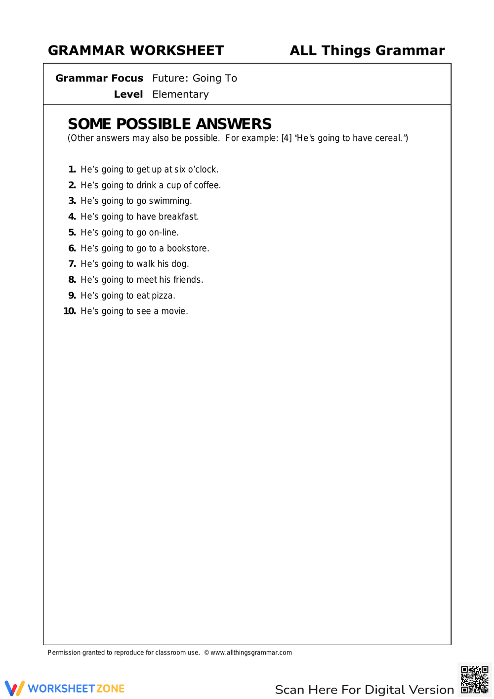 Future Tense Grammar Worksheet - Page 2