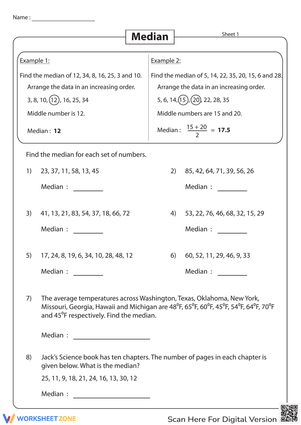 Finding the Median Value - Page 1