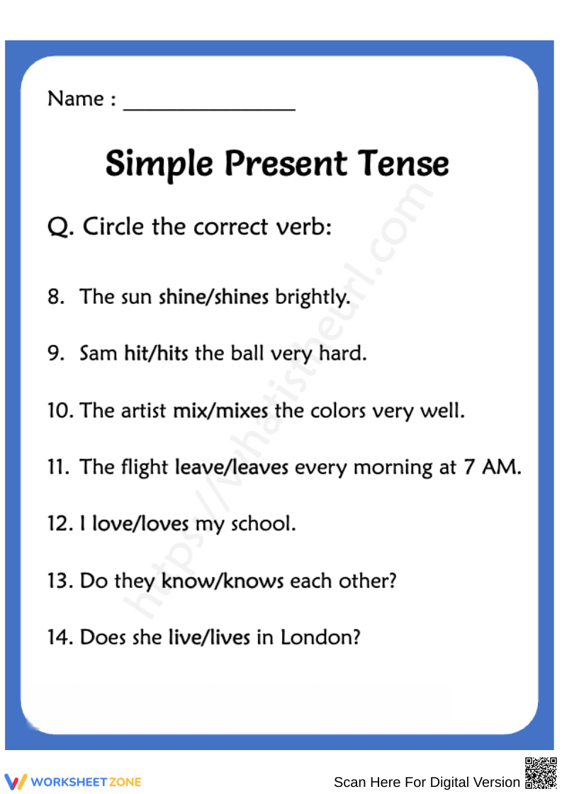 Simple Present Tense Activity - Page 2