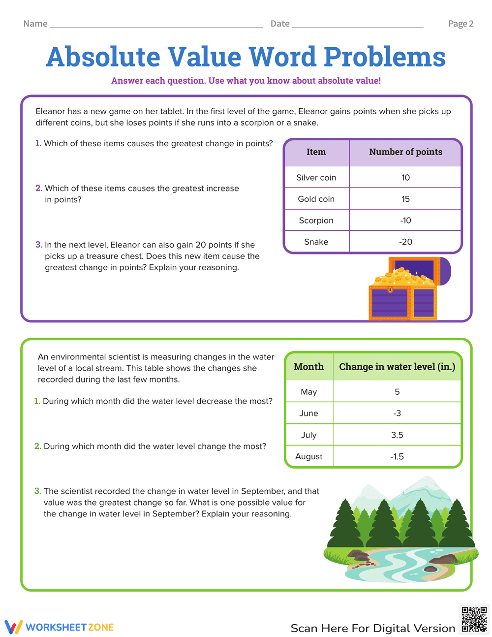 Solving Absolute Value Word Problems - Page 2