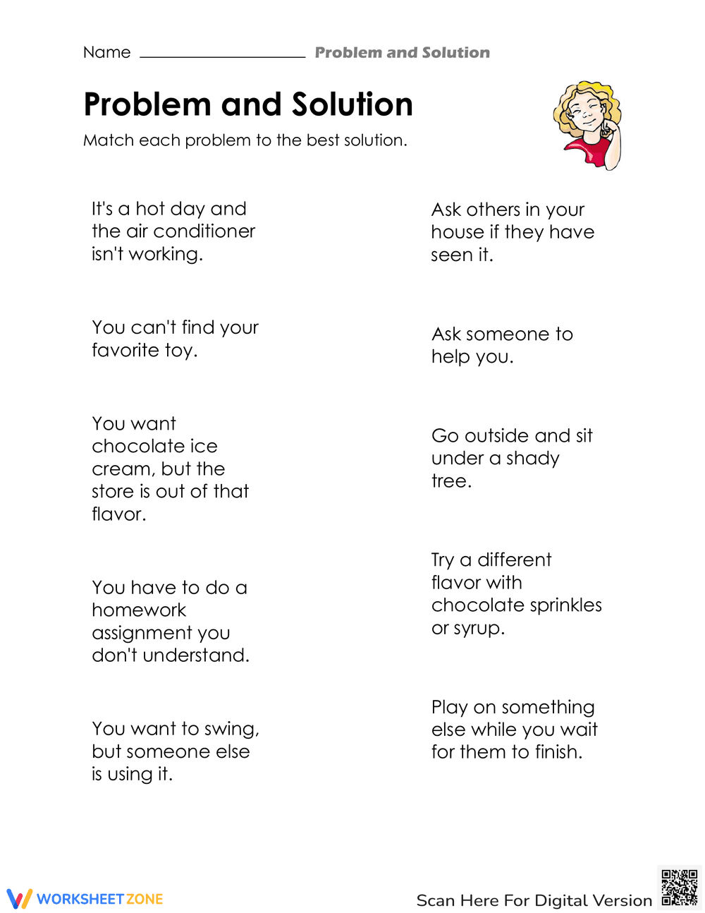 Problem and Solution: Skill-Building Worksheet - Page 1