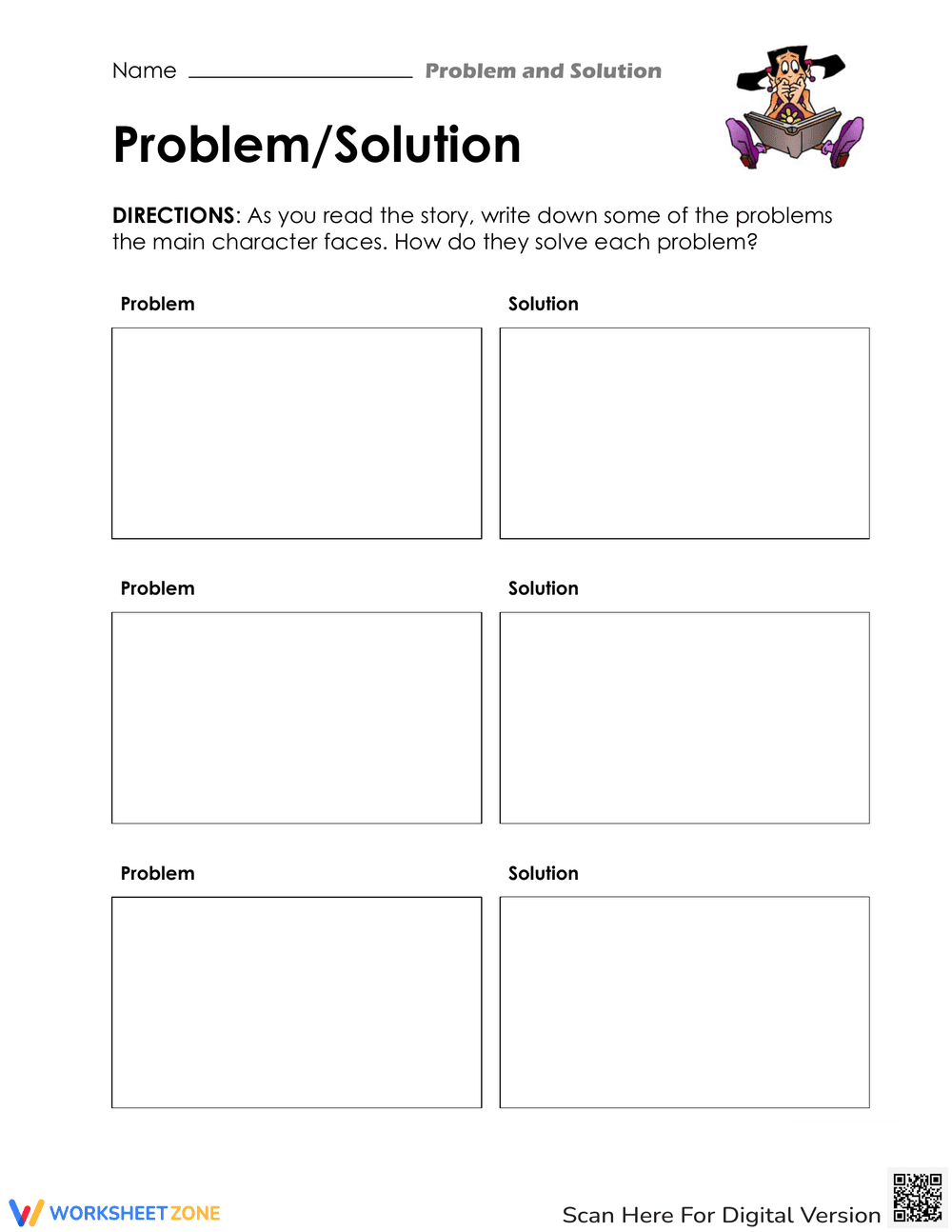 Problem and Solution Worksheet for Learning - Page 1