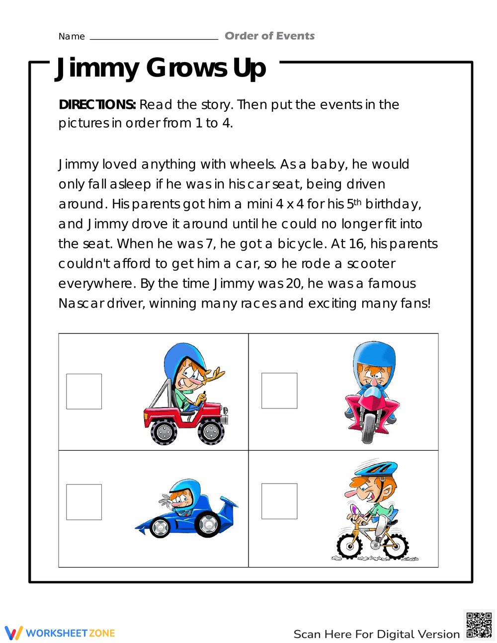 Jimmy's Path to Fame: A Story Analysis Worksheet - Page 1