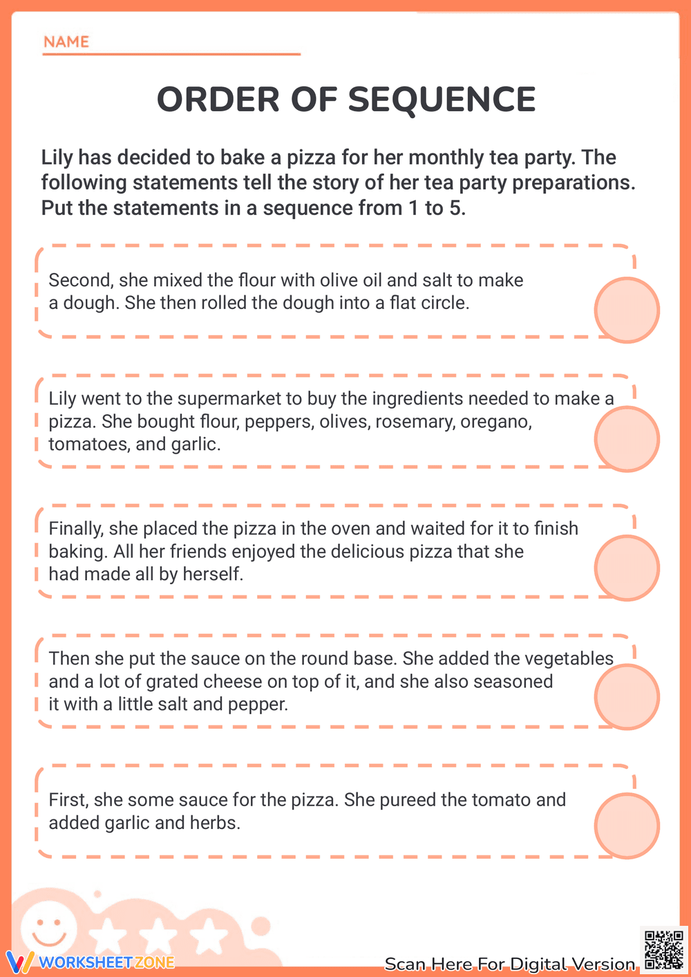 How to Bake a Pizza: An Instructional Worksheet - Page 1