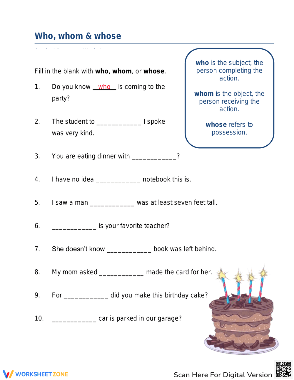 Who, Whom, or Whose: A Grammar Essentials Guide - Page 1