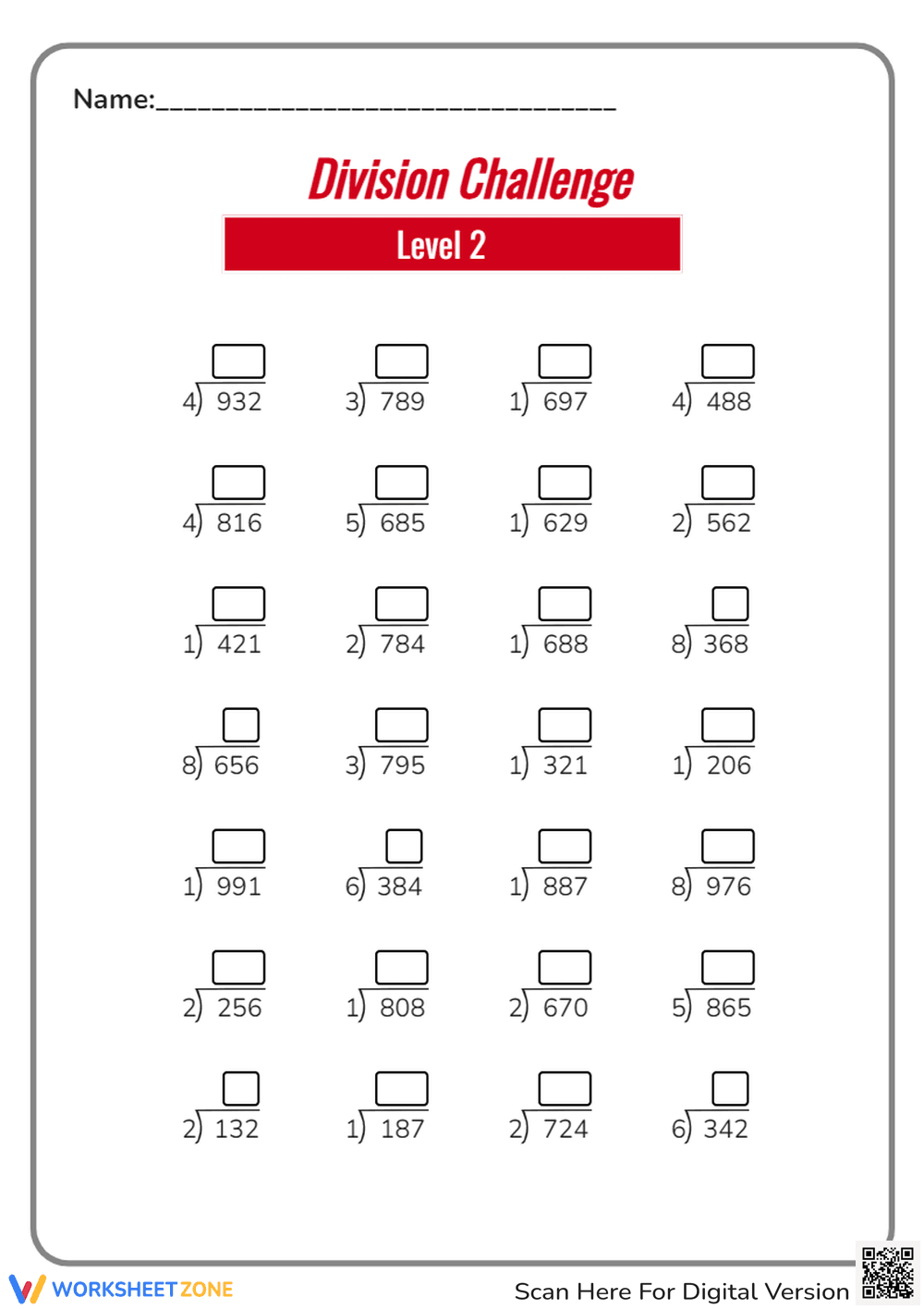 Division Challenge: Level 2 - Page 1