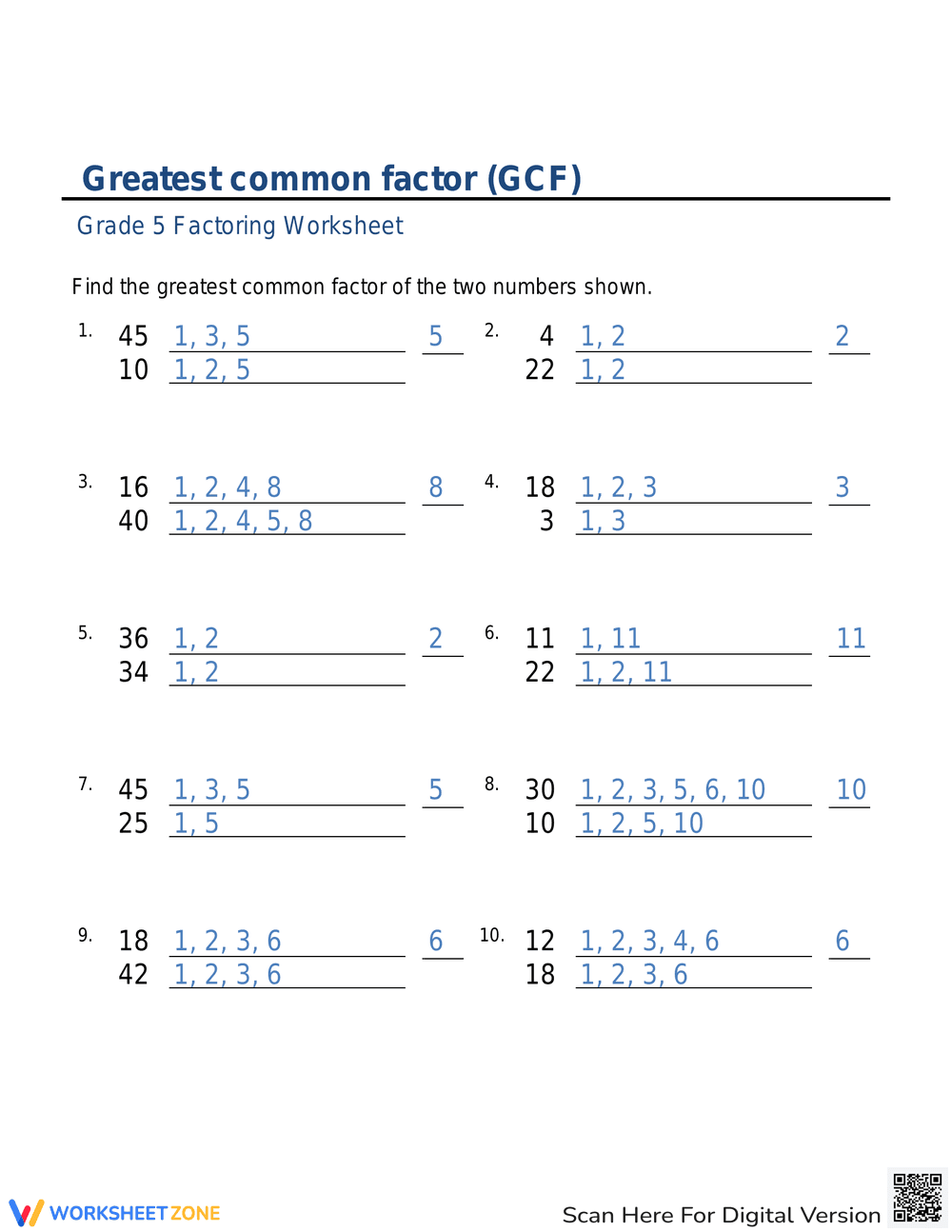 Greatest common factor 2 - Page 2