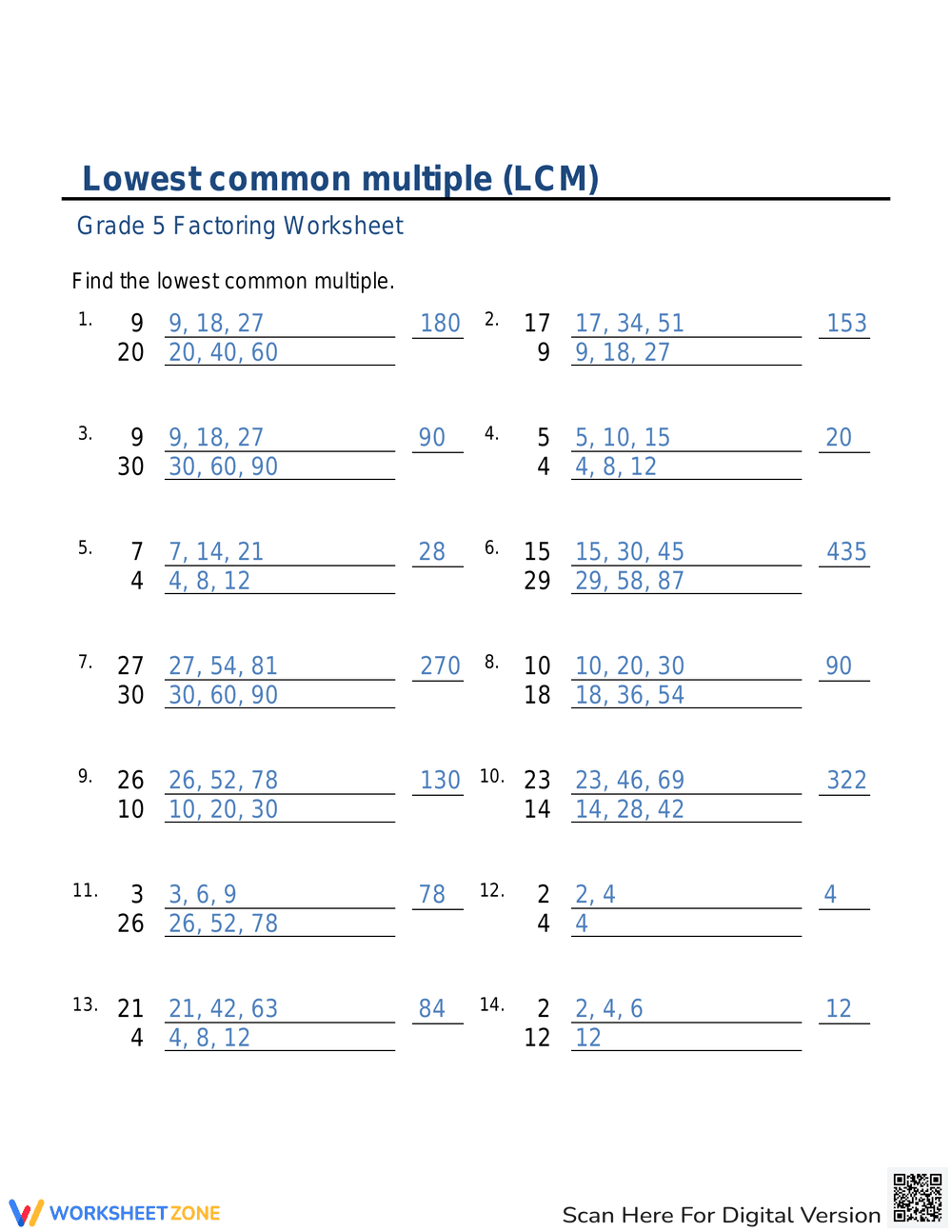 Understanding the Lowest Common Multiple - Page 2