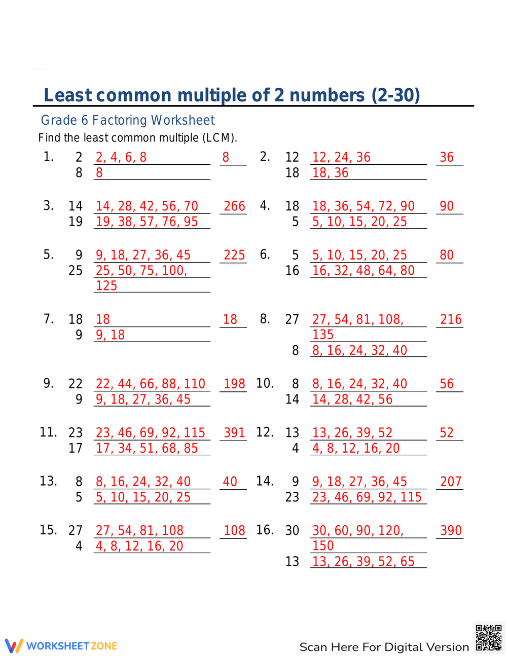 Solve Least Common Multiple of 2 Numbers - Page 2
