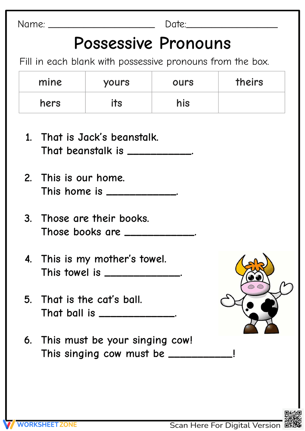 Using Possessive Pronouns Correctly - Page 1