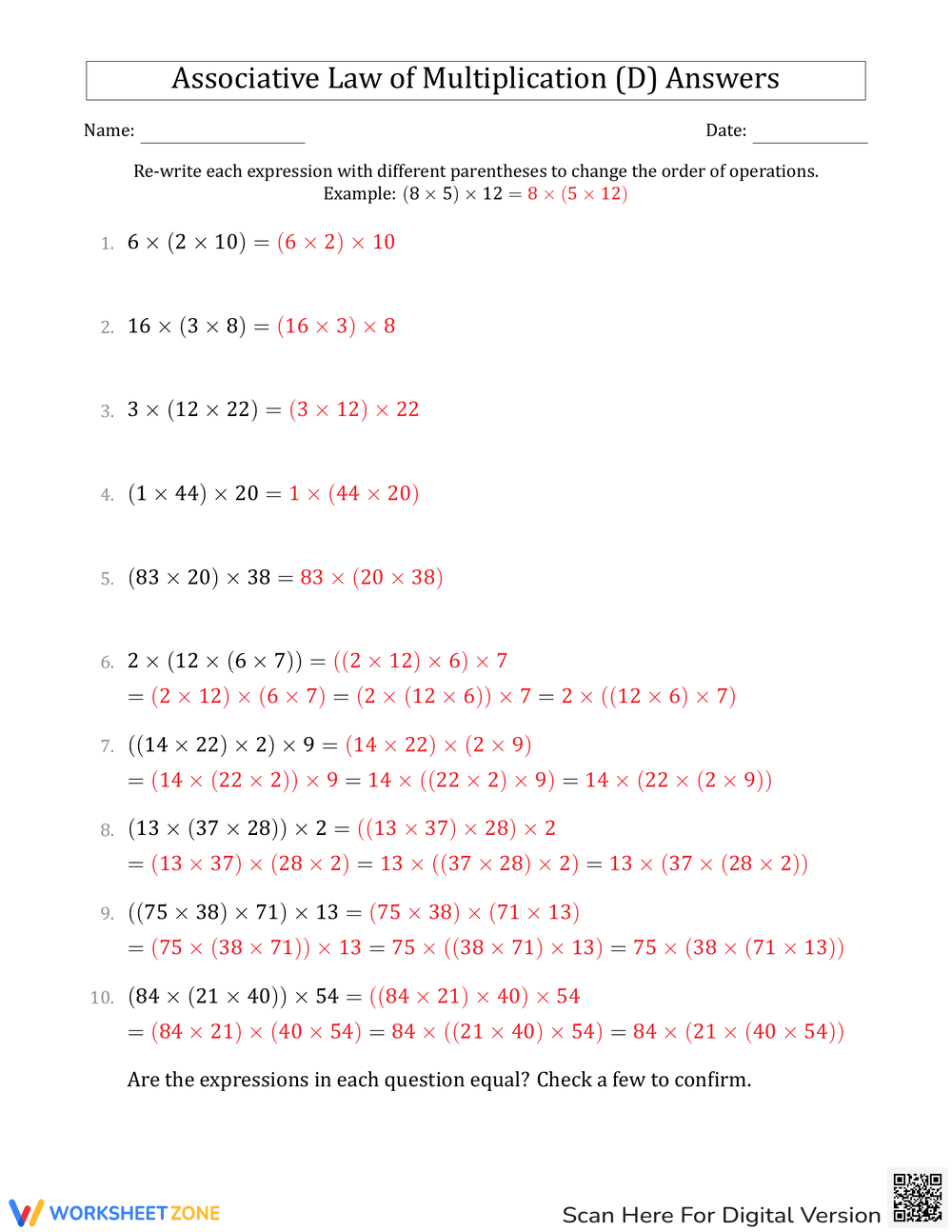 Explore Associative Law of Multiplication - Page 2