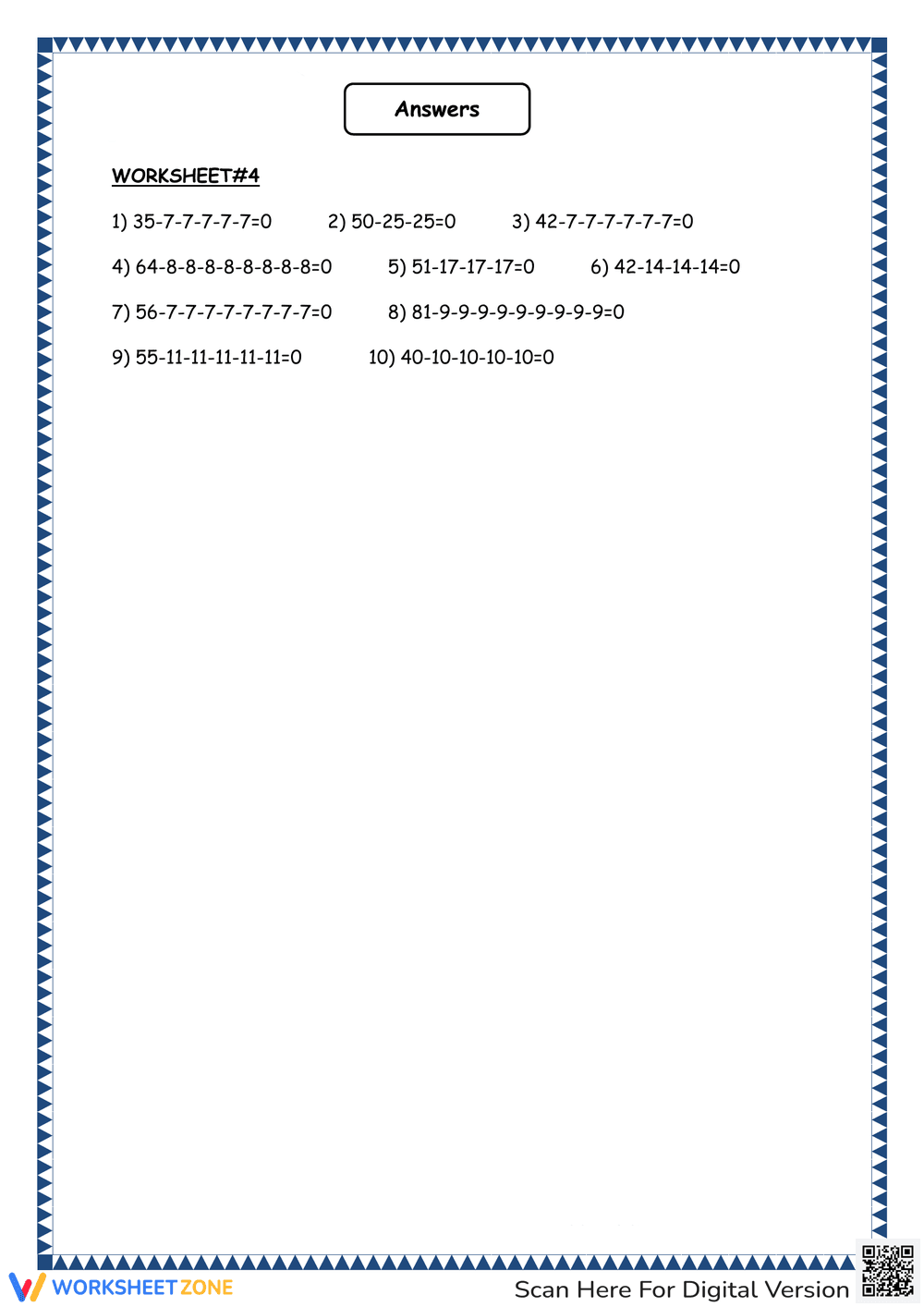 Solve Division Using Repeated Subtraction - Page 2