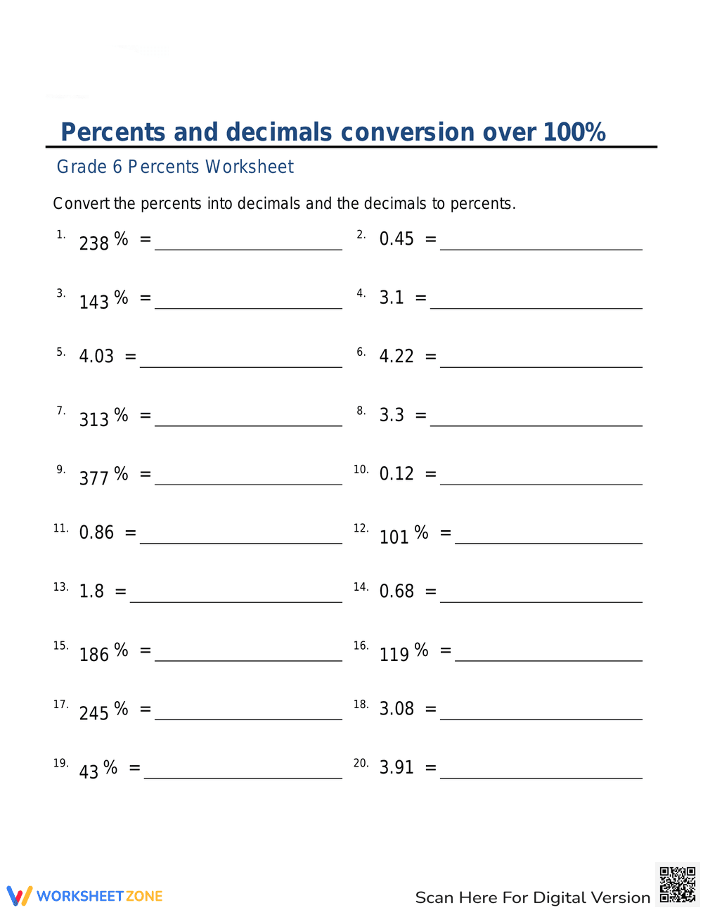 Percents and Decimals Conversion Made Simple - Page 1