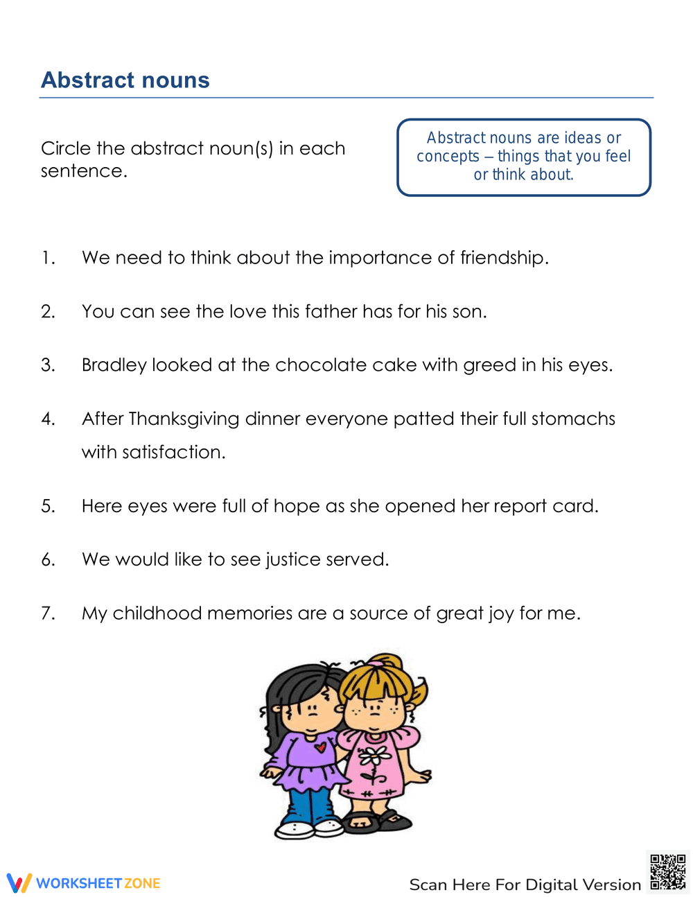 Exploring Abstract Nouns: Identifying Feelings & Ideas - Page 1
