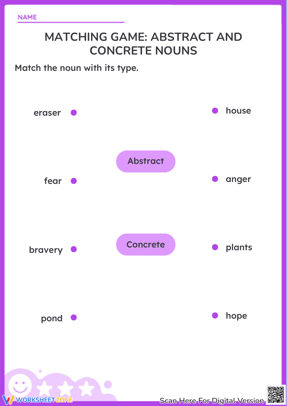 Abstract vs. Concrete Nouns: A Matching Game - Page 1