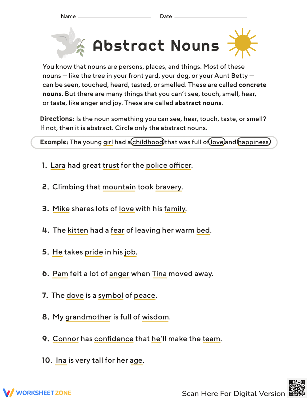 Abstract Nouns for Kids: Learning Intangible Ideas - Page 1