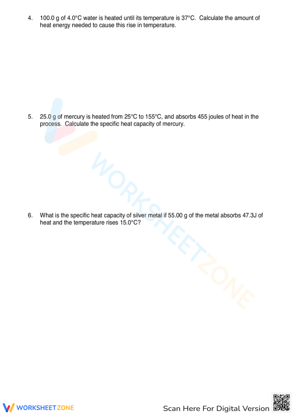 Calculating Specific Heat with this Worksheet - Page 2
