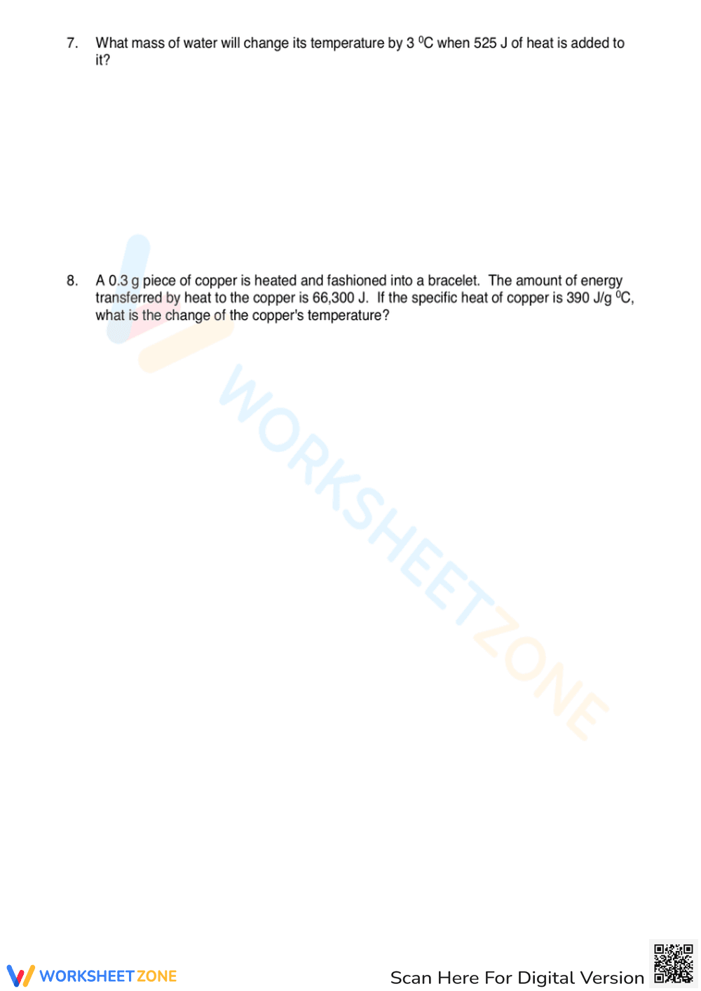 Calculating Specific Heat with this Worksheet - Page 3