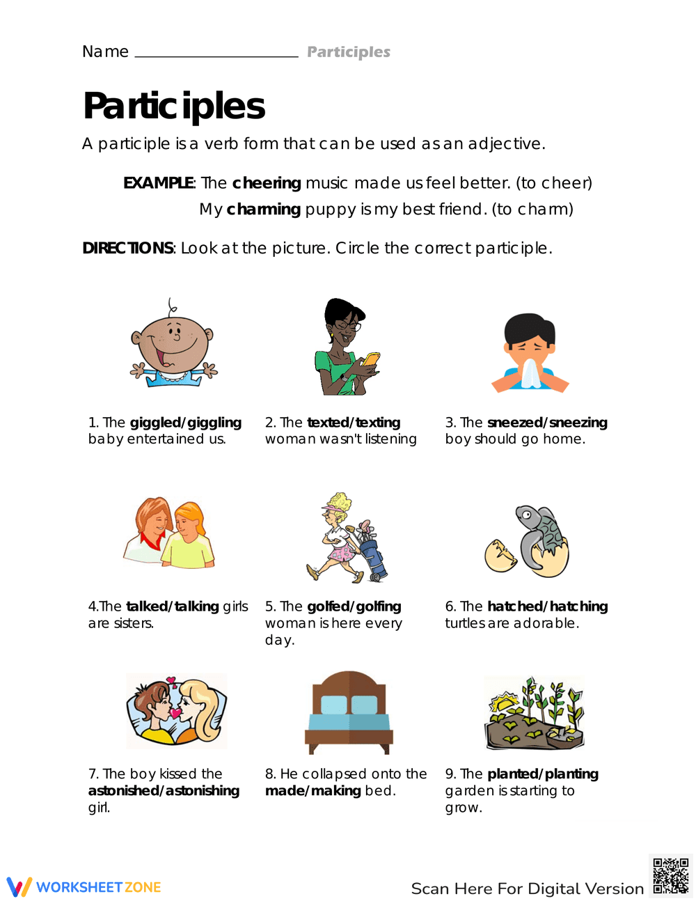 Identifying Action Verbs in Pictures - Page 1