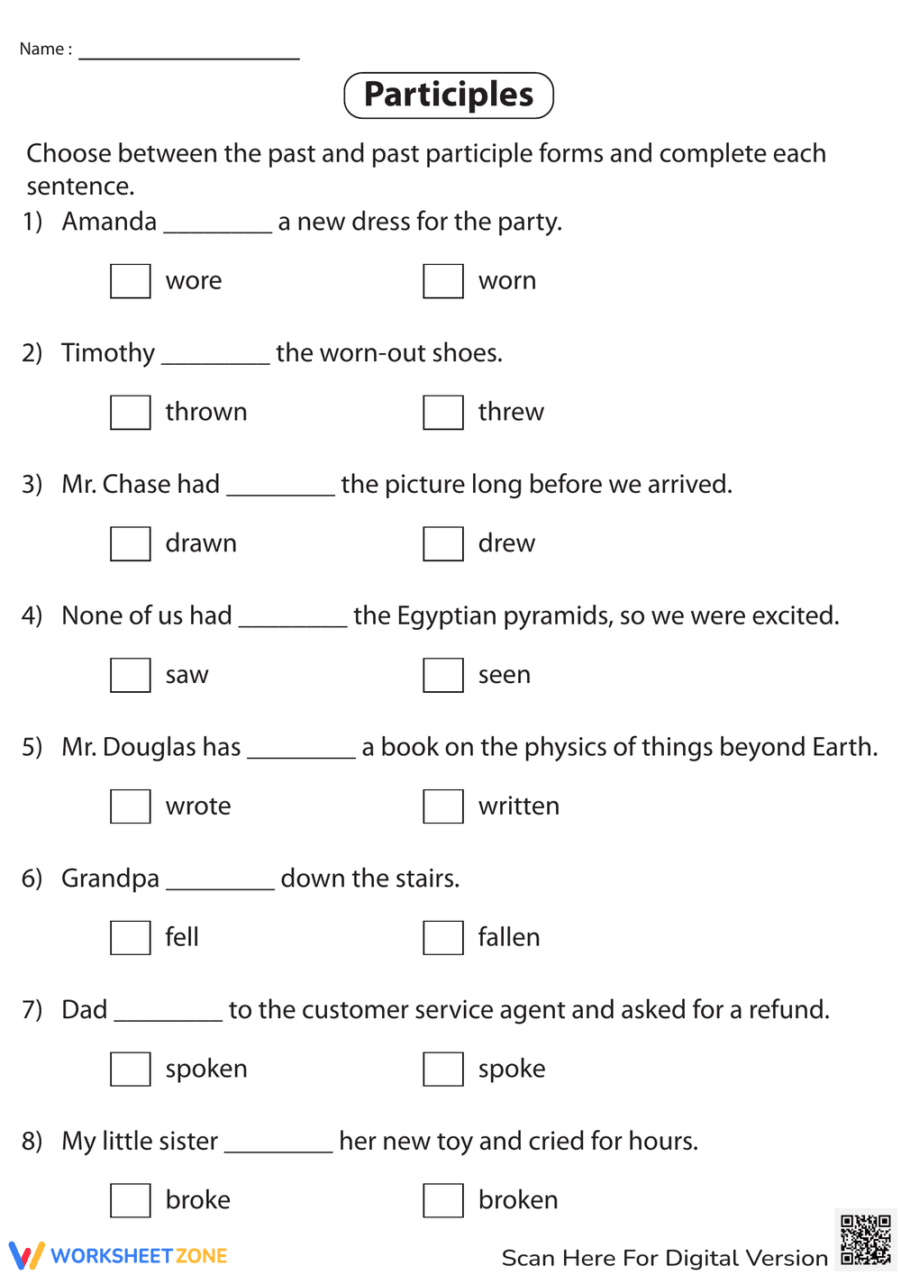 Choosing Between Past Forms - Page 1