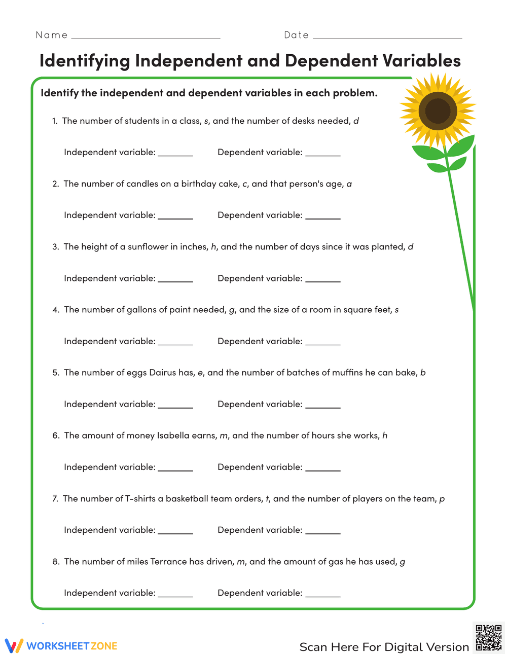 Identifying Independent and Dependent Variables - Page 1