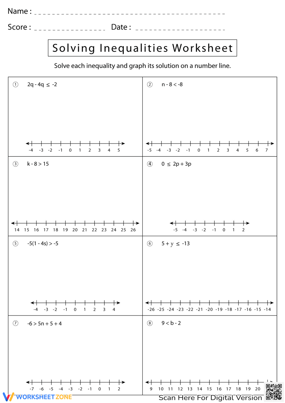 Solving Inequalities: Practice and Master Basics! - Page 1