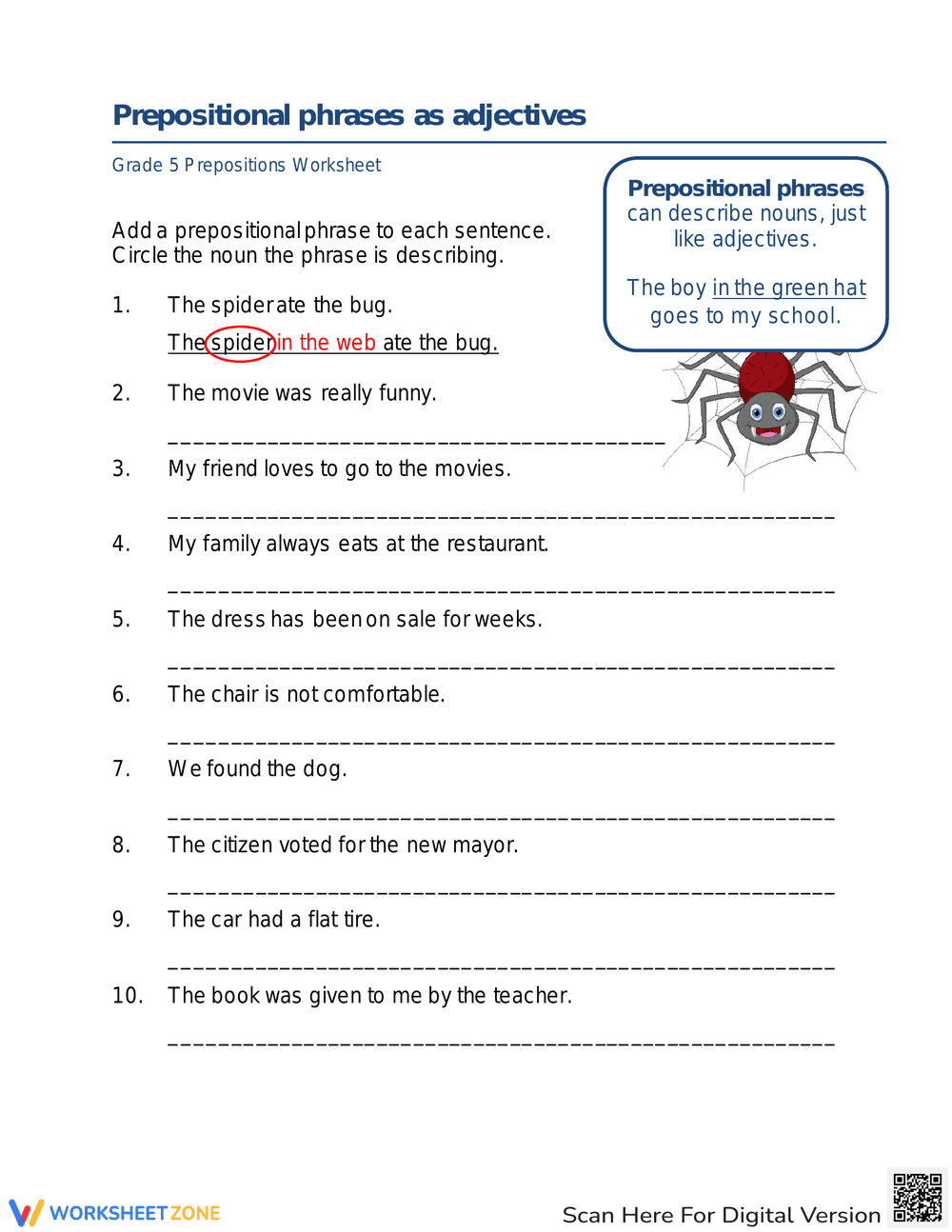 Prepositional Phrases with Adjectives! - Page 1