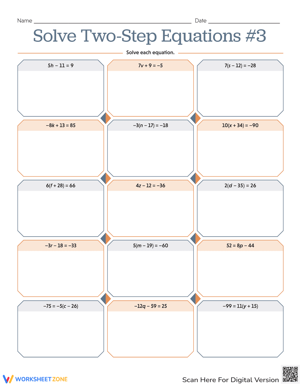 Two-Step Equations: A Practice Guide! - Page 1
