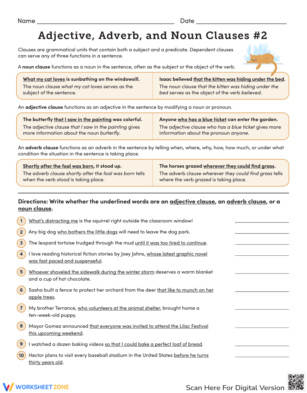 Adjective, Adverb, and Noun Clauses Practice - Page 1