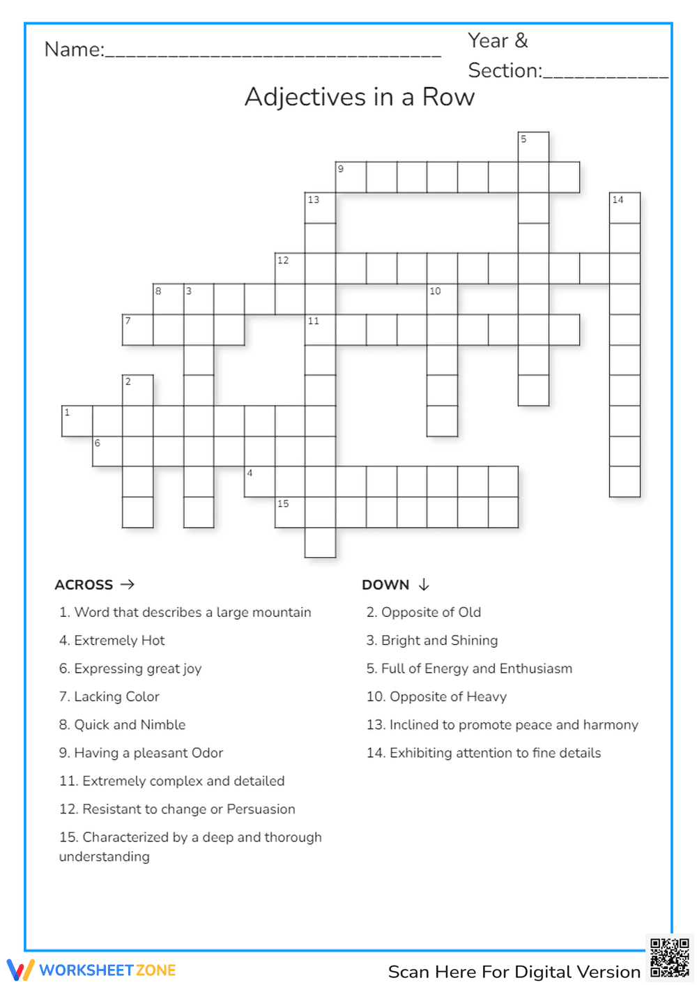 Adjectives in a Row - Page 1