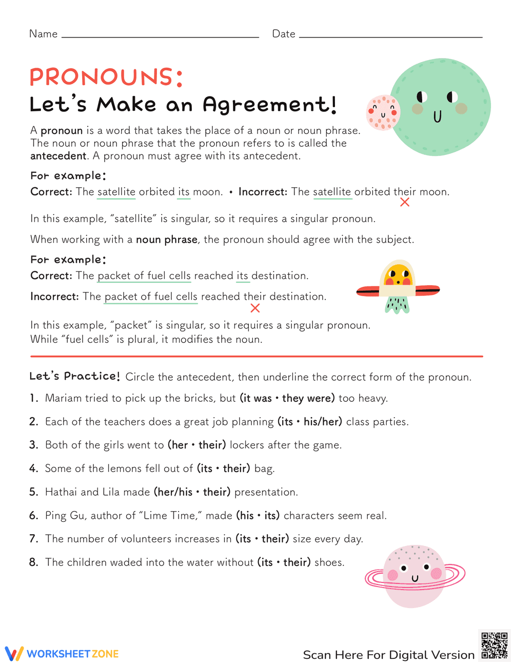 Pronouns: Making an Agreement - Page 1