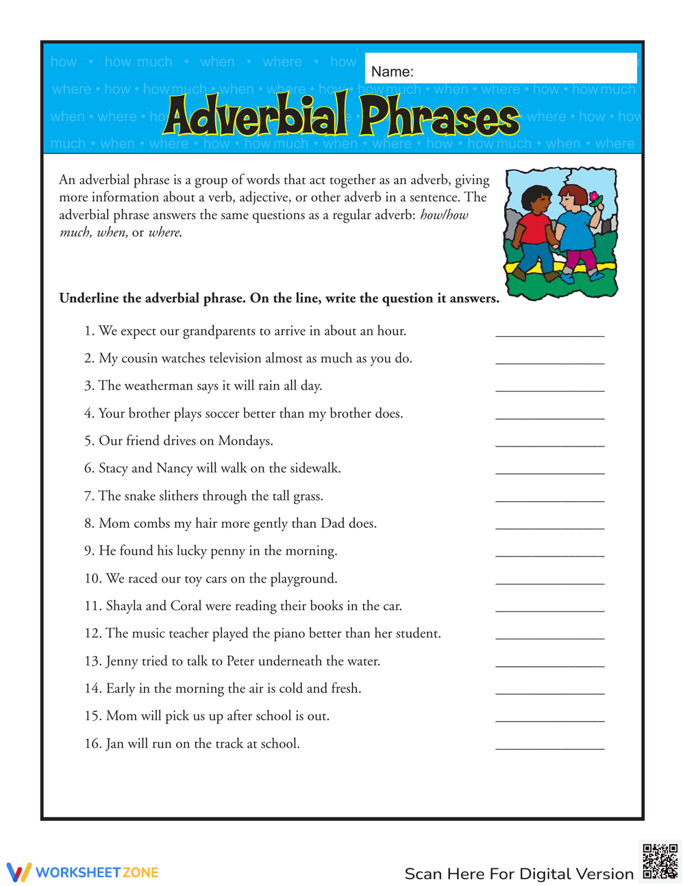 Adverbial Phrases - Page 1