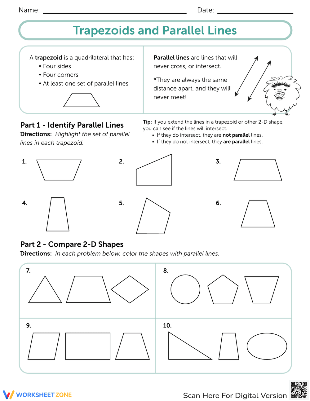 Trapezoids and Parallel Lines Exploration - Page 1