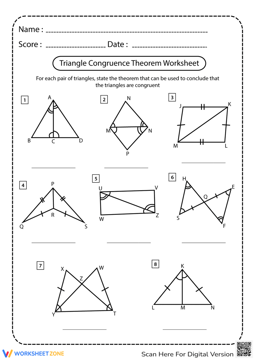 Triangle Congruence Theorems - Page 1